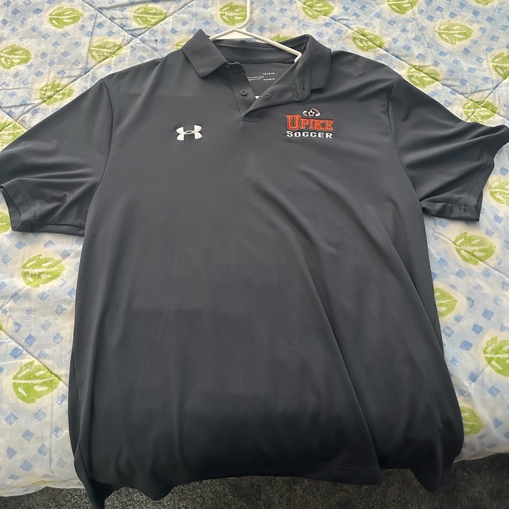 Charcoal gray UA lightweight polo